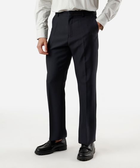 calça social reta de alfaiataria masculina cinza