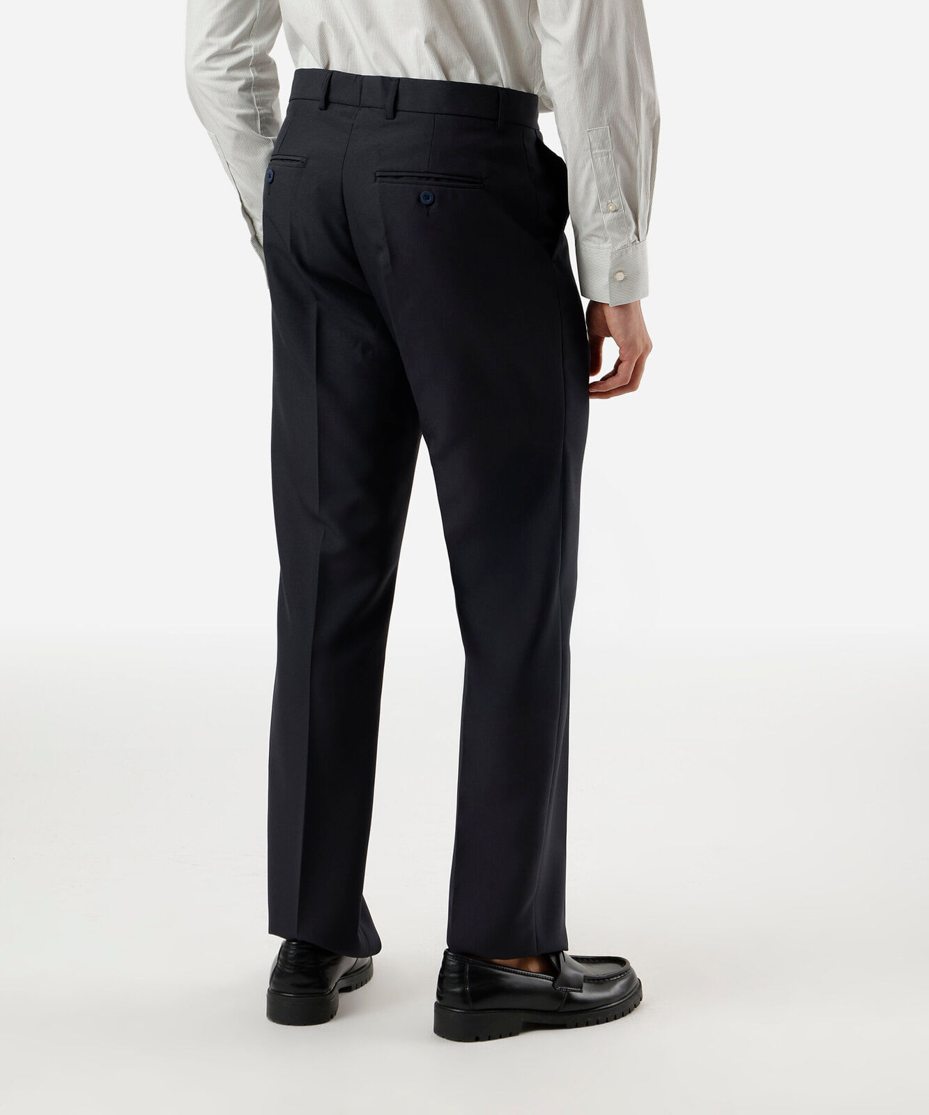 calça social reta de alfaiataria masculina cinza