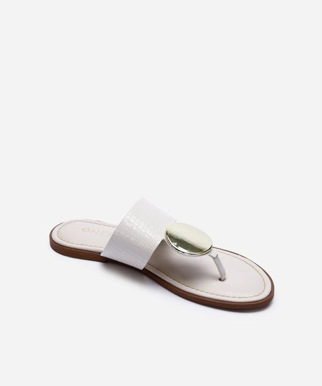 rasteirinha tira larga texturizada off white