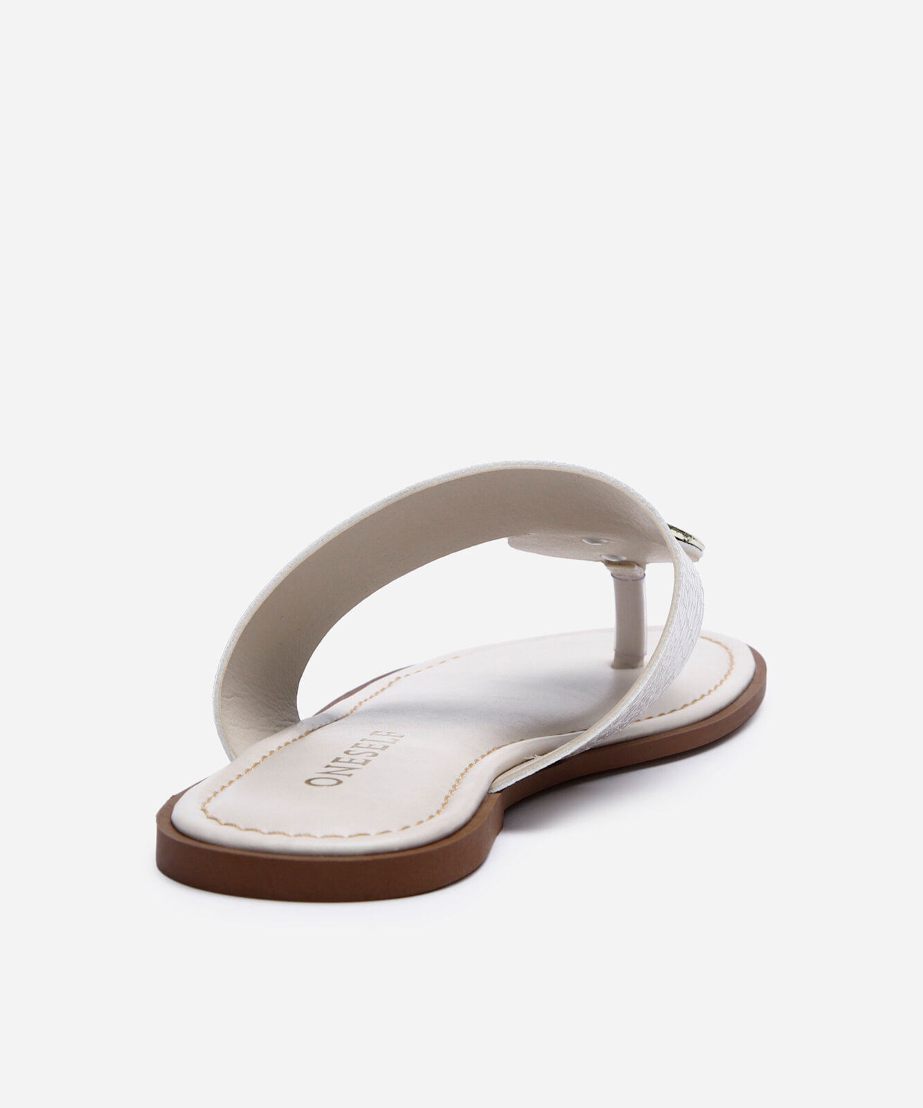 rasteirinha tira larga texturizada off white