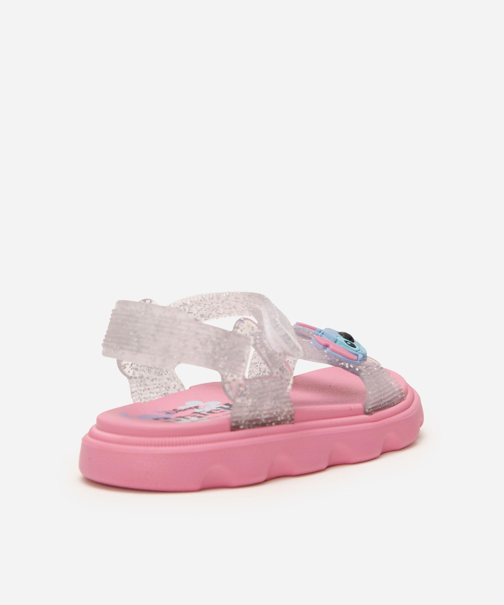 sandália papete velcro stitch rosa