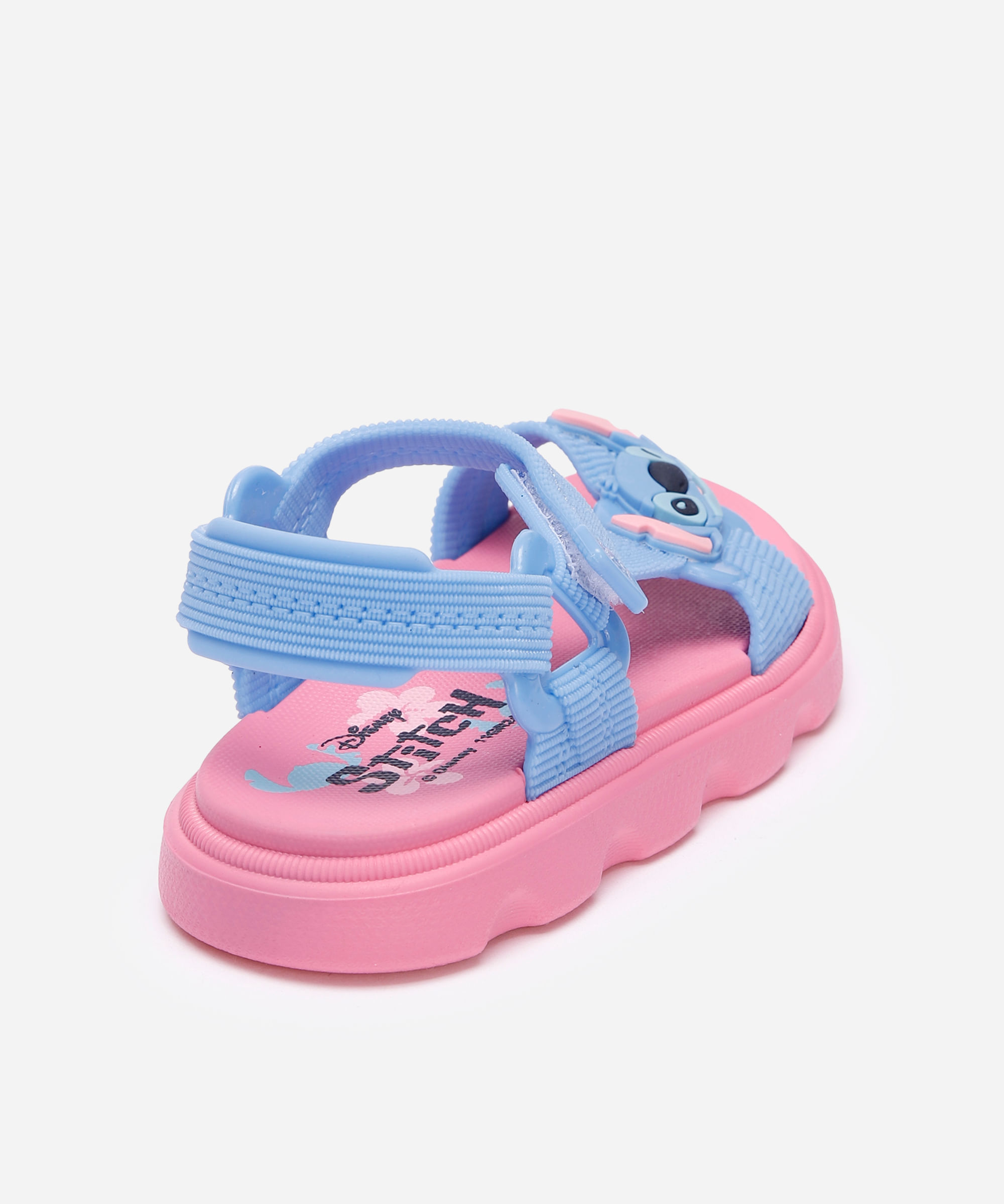 sandália papete velcro stitch rosa