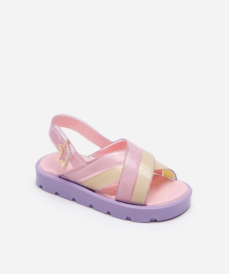 sandália infantil zaxynina grendene rosa