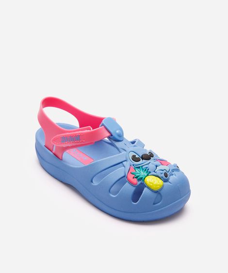 sandália infantil com brilho grendene stitch azul
