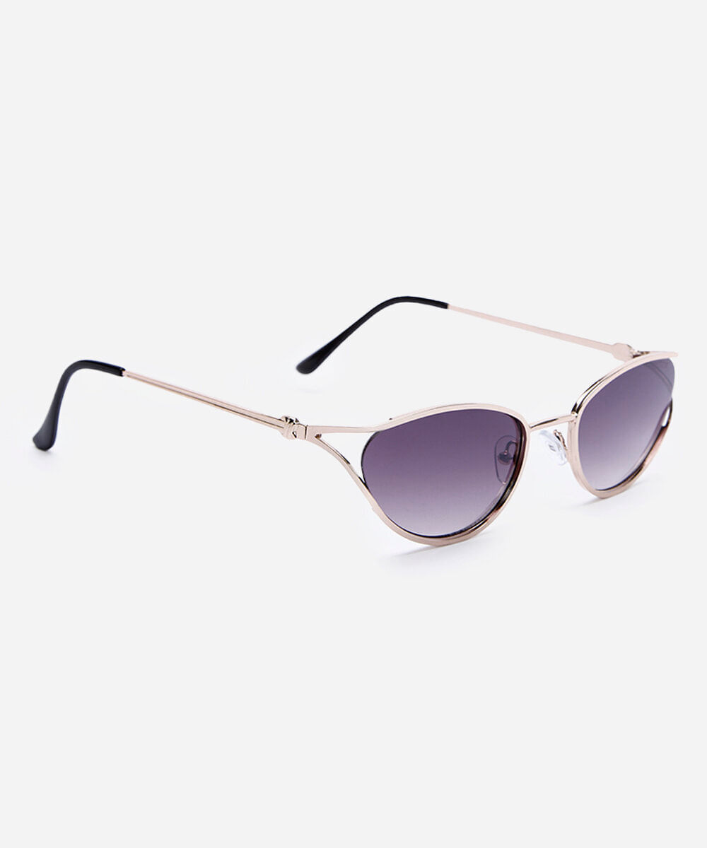 óculos de sol oval feminino triton dourado