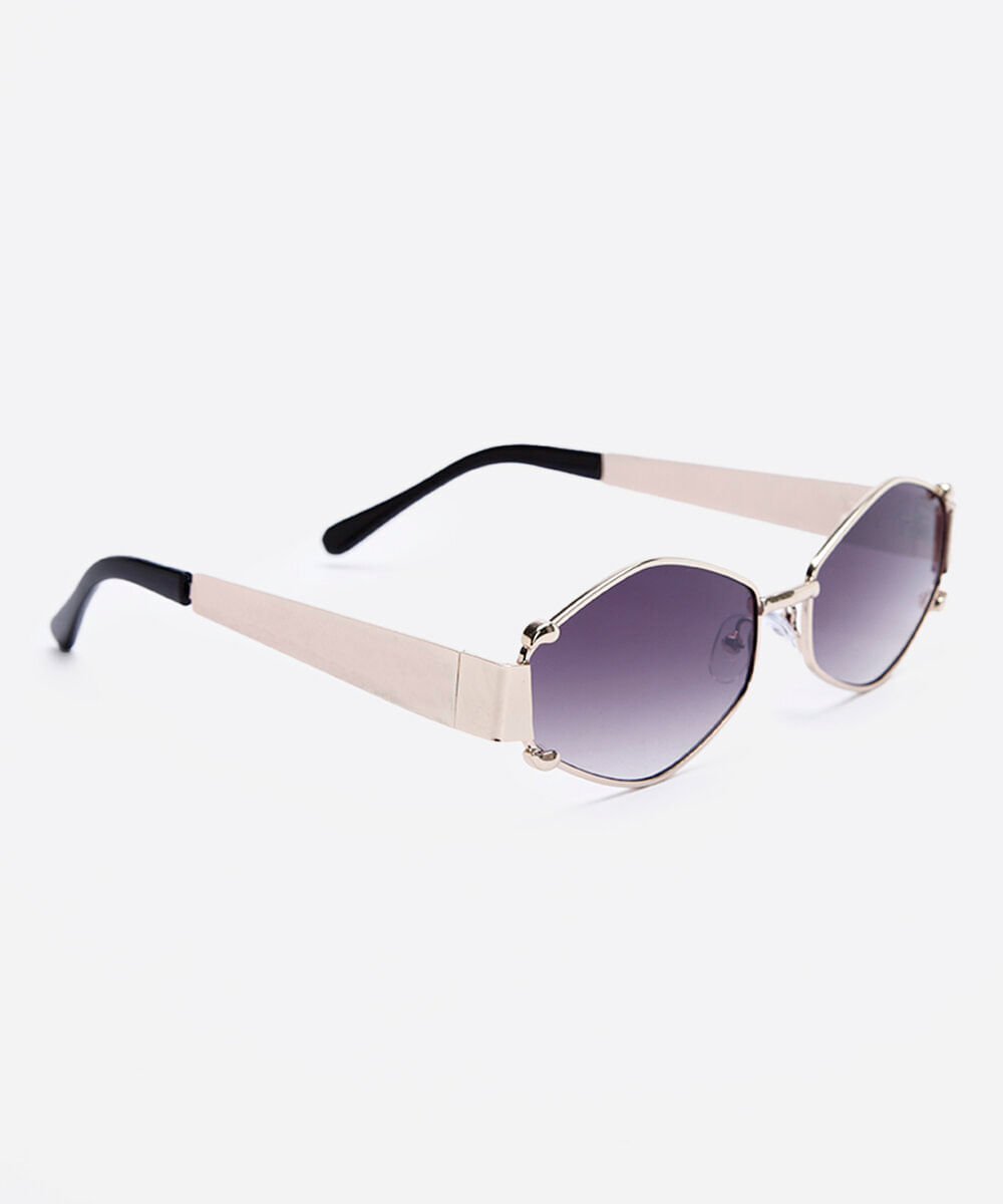 óculos de sol oval feminino triton dourado
