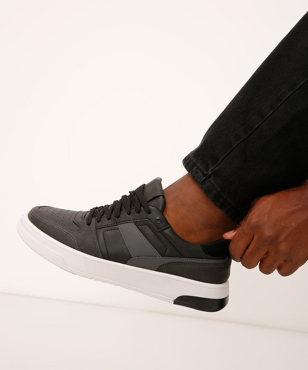 tênis casual recortes bicolor oneself preto
