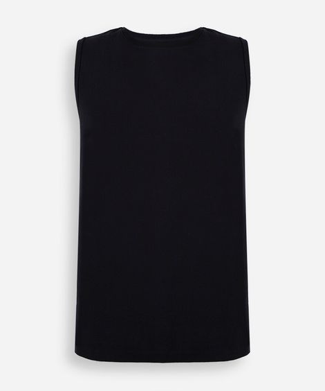 regata machão juvenil de algodão texturizada preta