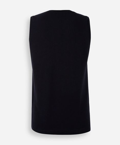 regata machão juvenil de algodão texturizada preta