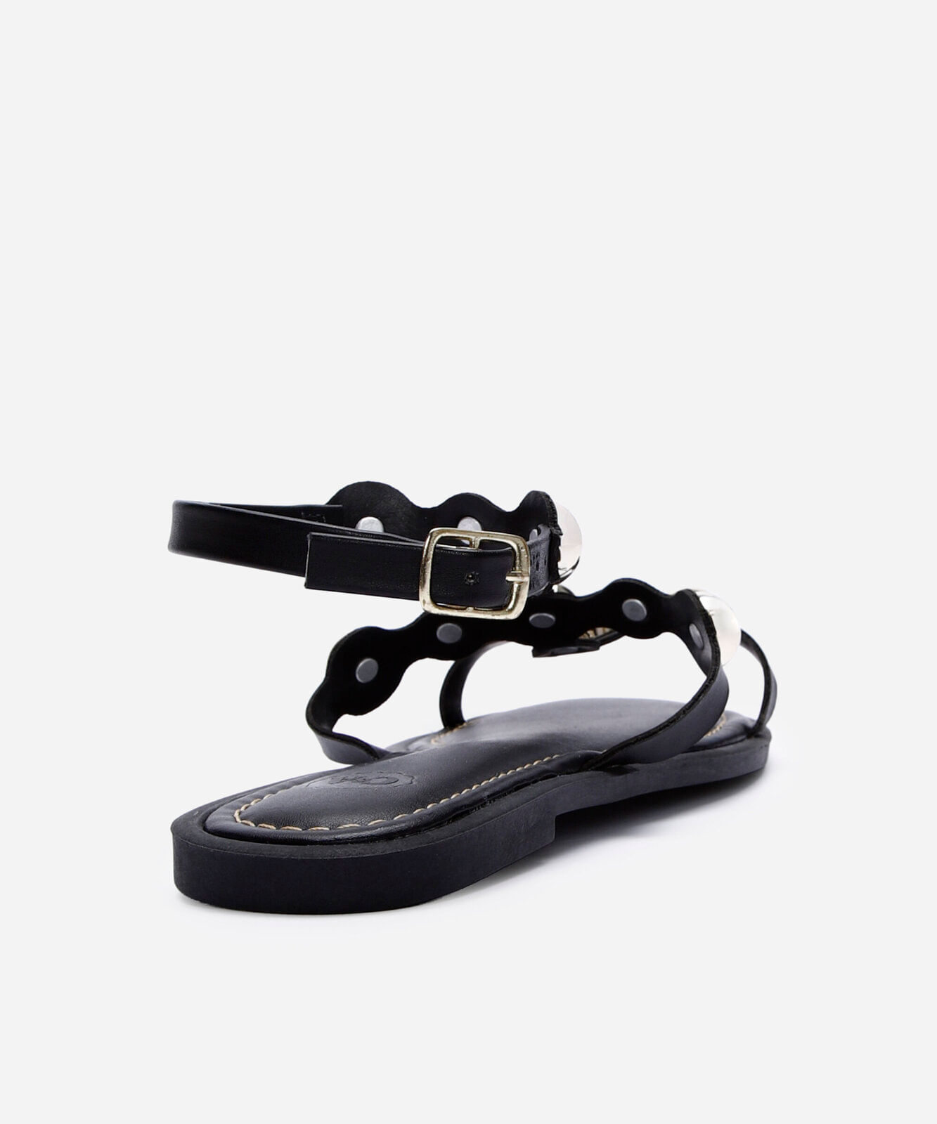 rasteirinha  gladiadora com tachas preta