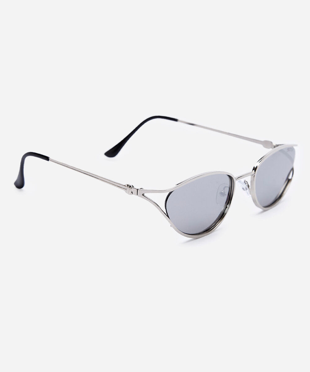 óculos de sol oval feminino triton prata