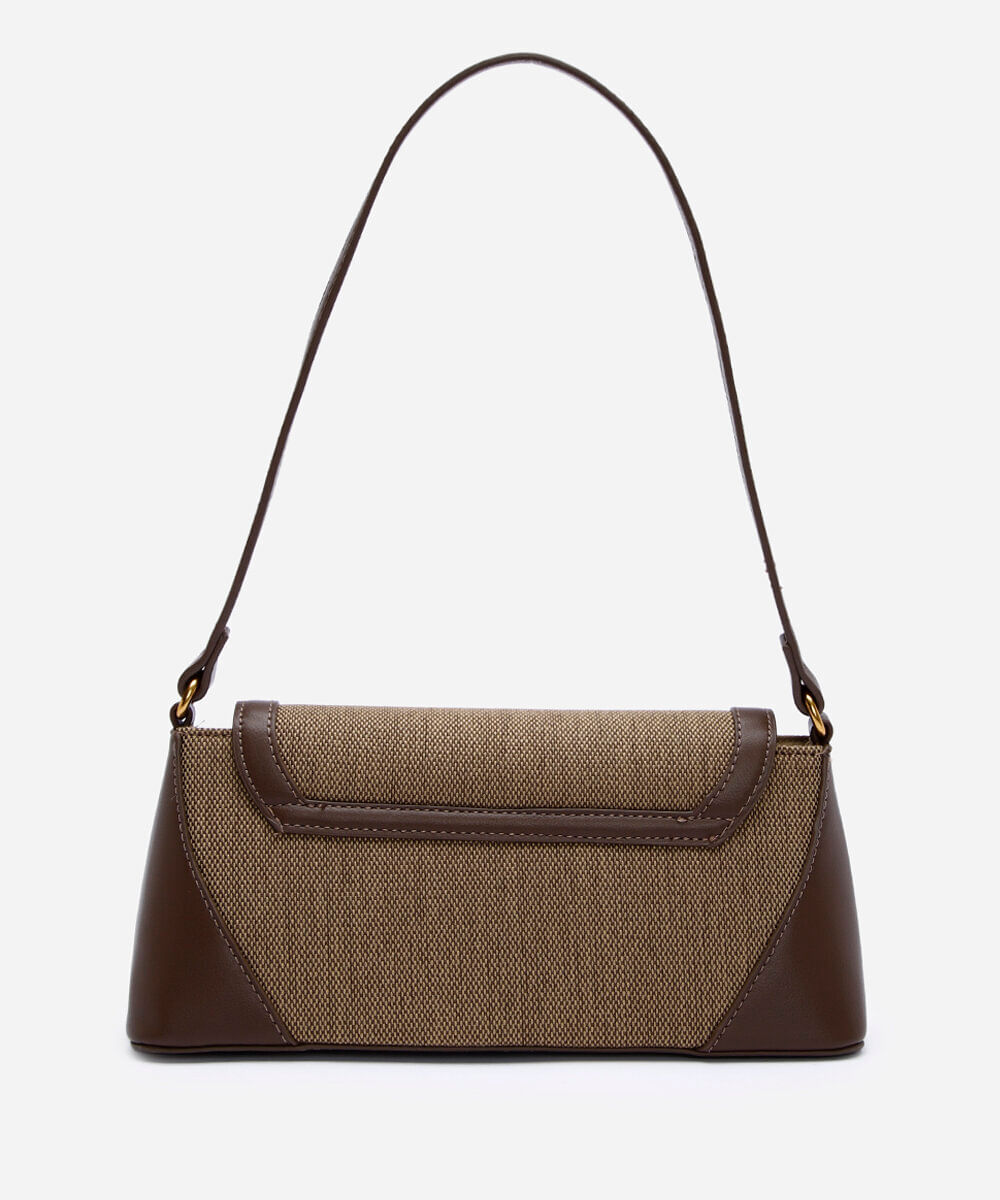 bolsa baguete com recortes marrom