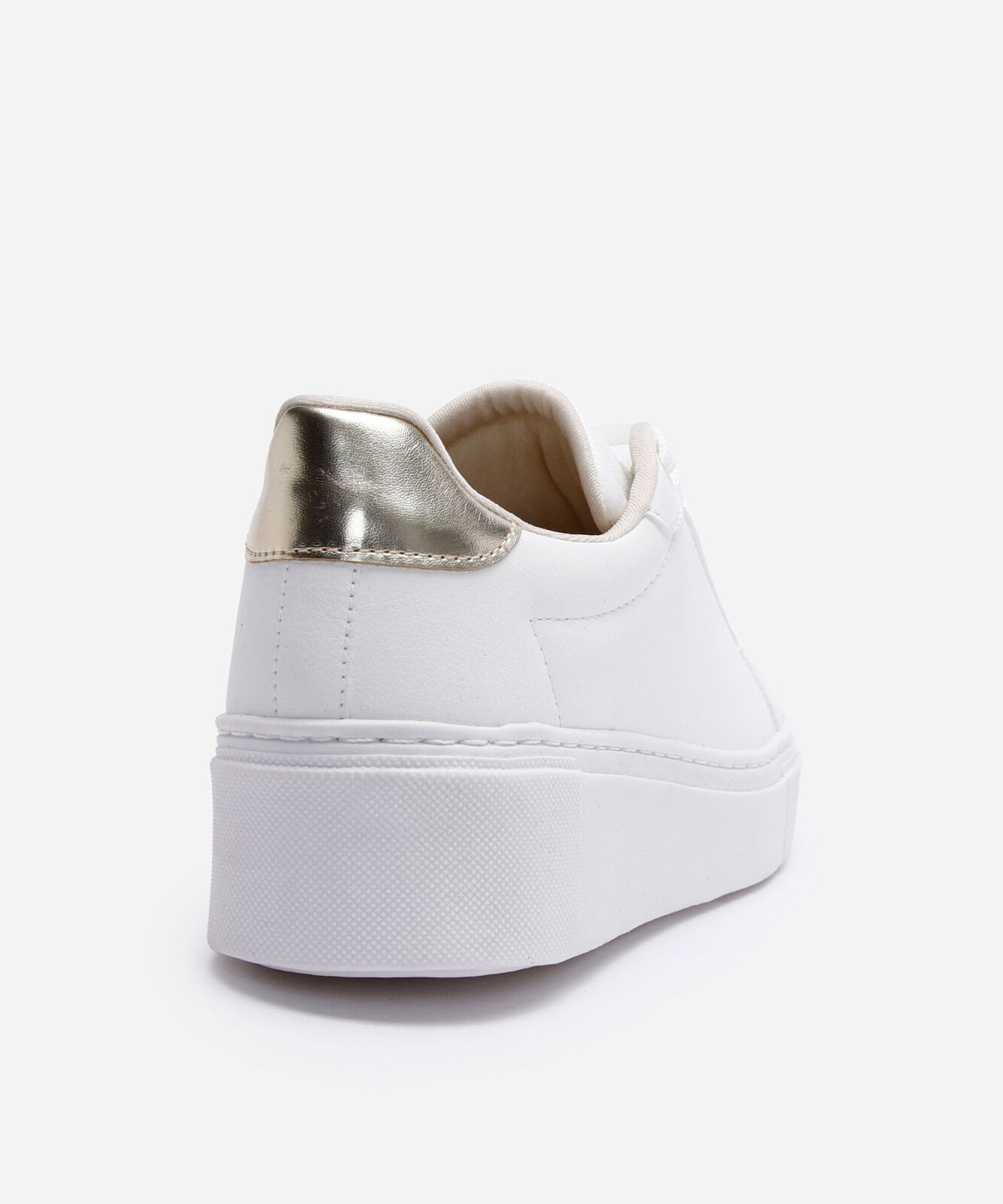 tênis feminino casual flatform com detalhes branco