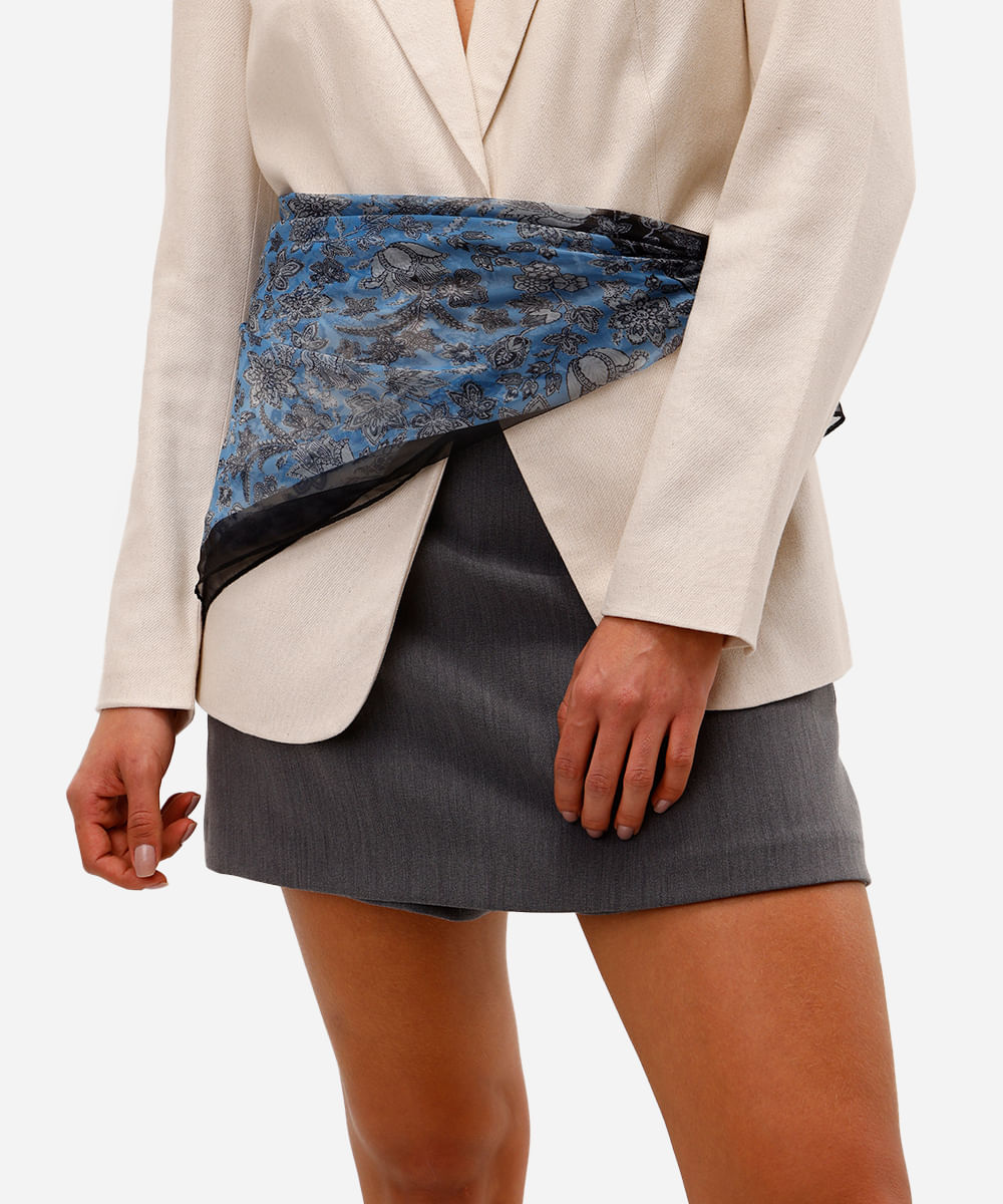 lenço feminino paisley azul