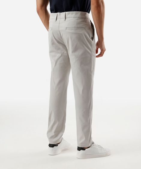calça slim masculina de sarja cinza