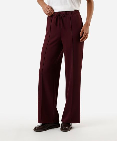 calça jogger básica feminina com nervura vinho