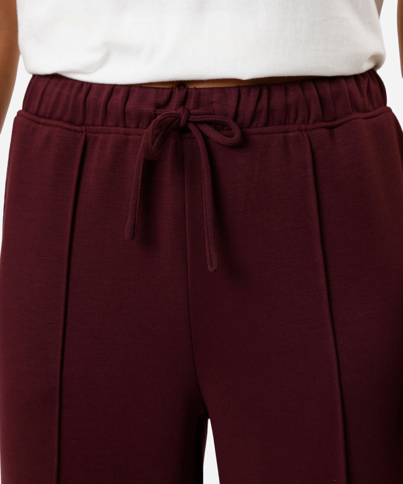 calça jogger básica feminina com nervura vinho