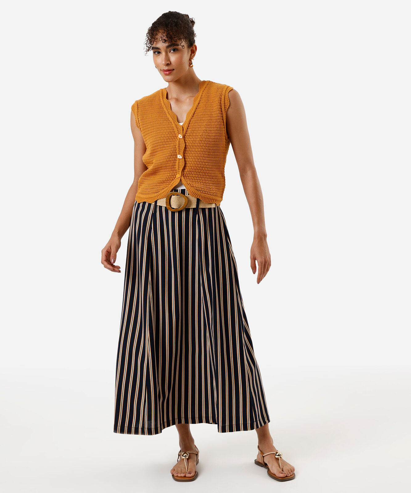 colete feminino de tricot texturizado amarelo