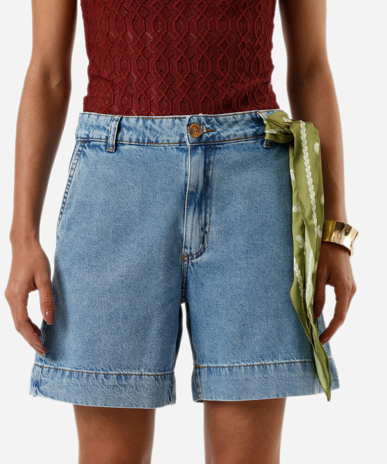 bermuda reta feminina jeans azul