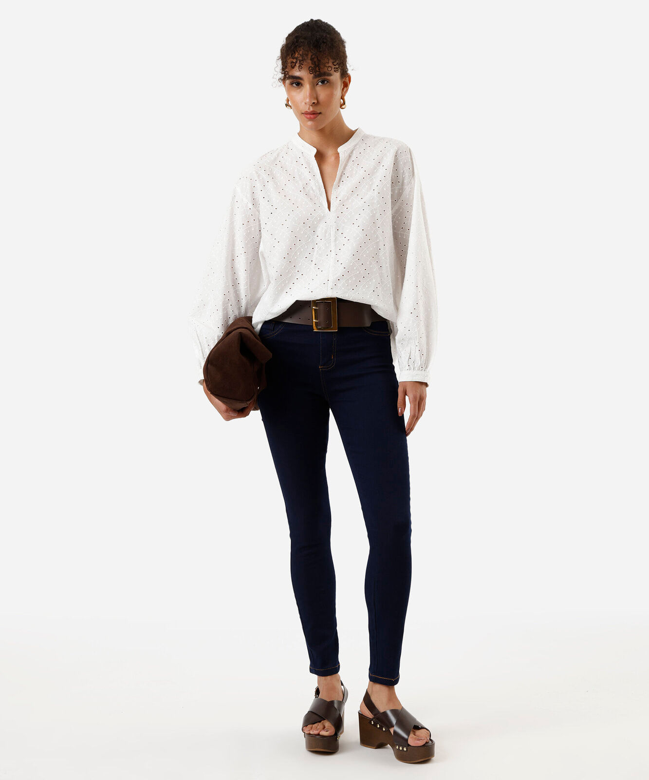 calça jeans cigarrete feminina sawary azul