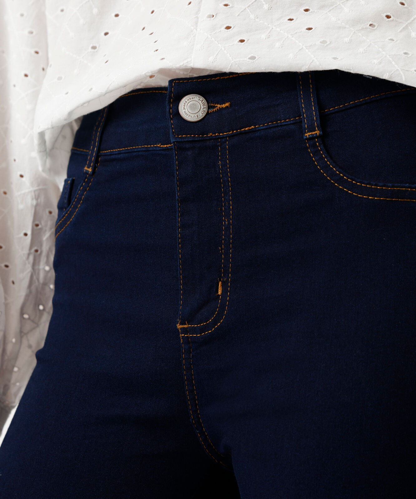 calça jeans cigarrete feminina sawary azul