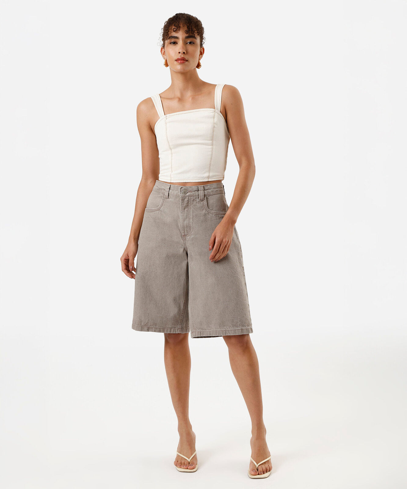 blusa de alfaiataria feminina sem alça off white