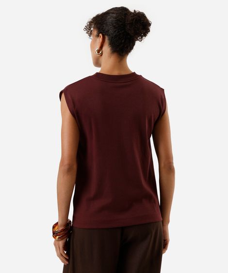 regata muscle feminina de algodão peruano vinho