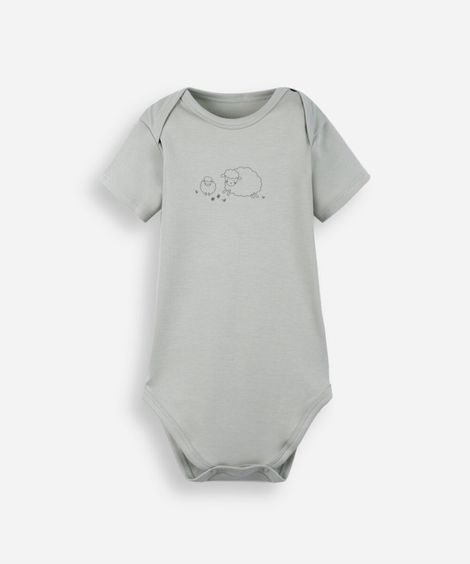 body infantil de algodão peruano estampado verde