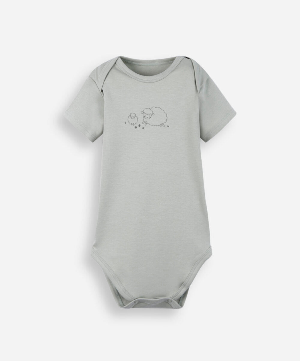 body infantil de algodão peruano estampado verde