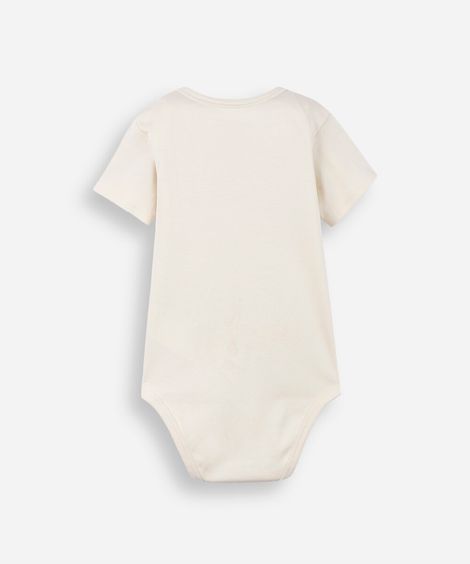 body infantil de algodão peruano estampado bege