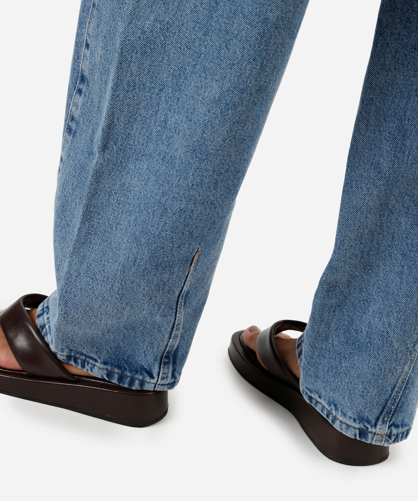 calça baggy feminina jeans com pences azul