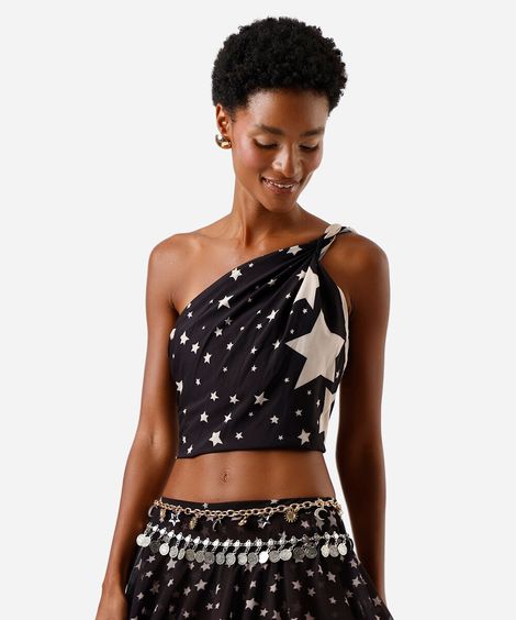 lenço feminino estrelas preto