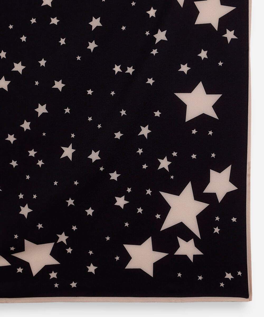 lenço feminino estrelas preto
