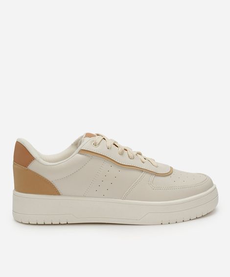 tênis casual com recortes ace off white