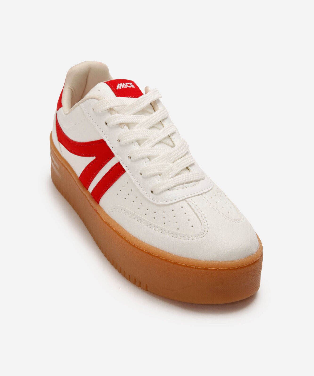 tênis plataforma casual com recortes branco
