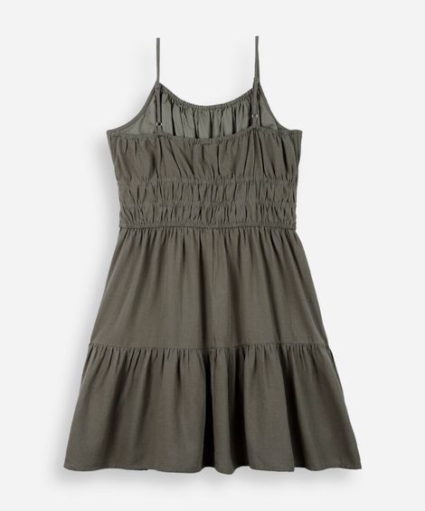 vestido curto juvenil com alças finas verde