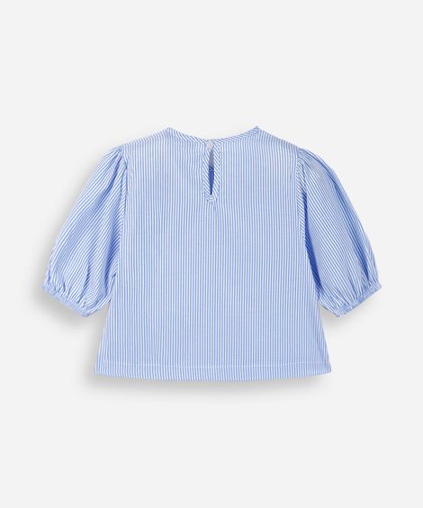 bata infantil com lacinhos listrada azul