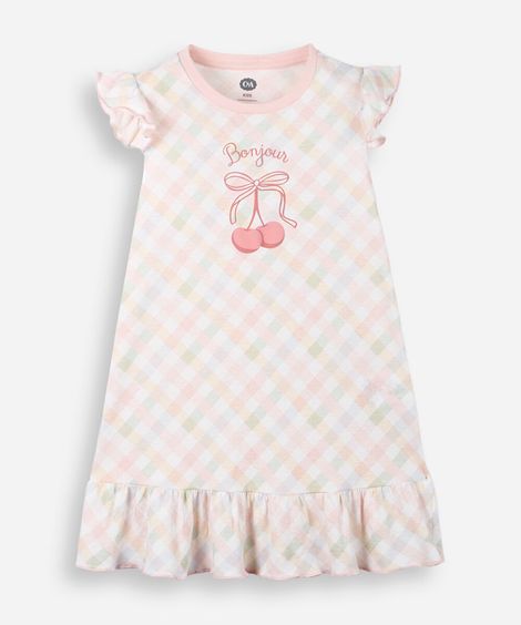 camisola infantil de algodão xadrez  colorido