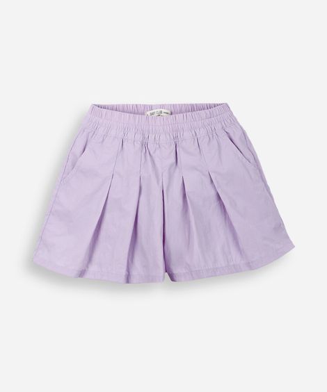short saia infantil pregas nylon lilás