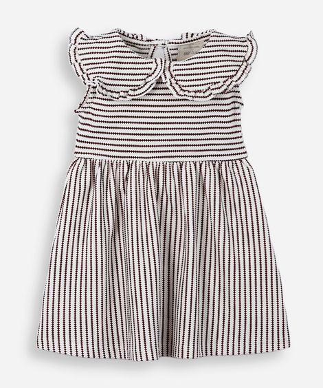 vestido infantil listrado marrom