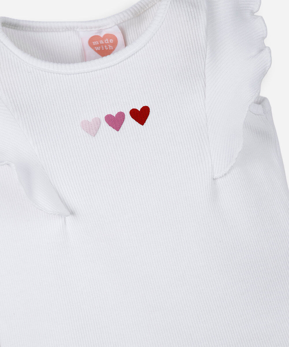 blusa infantil com scrunchie off white