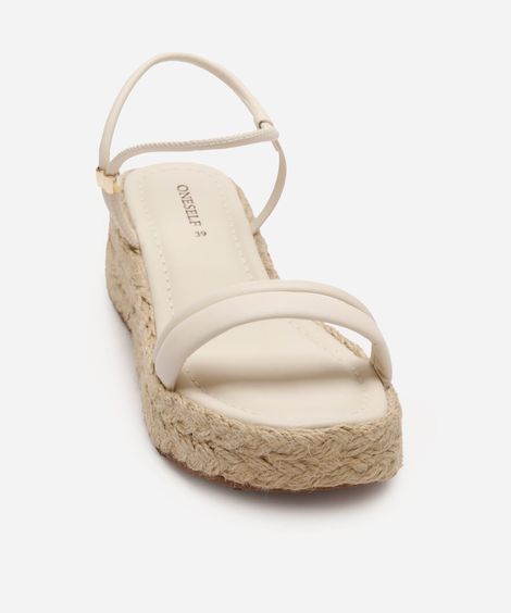 sandália flatform salto texturizado oneself off white