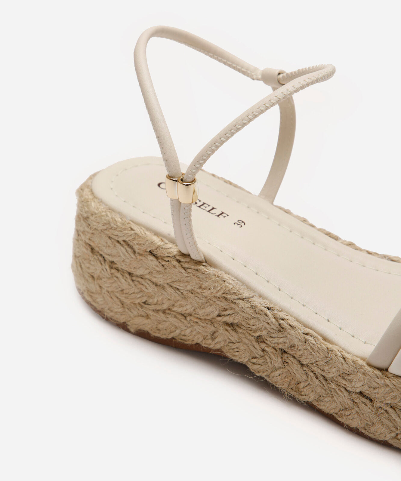 sandália flatform salto texturizado oneself off white