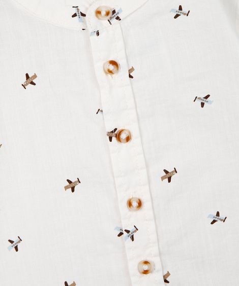 conjunto infantil estampa aviãozinhos bege