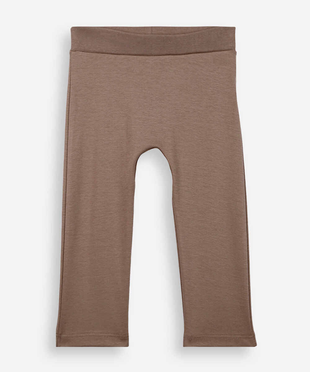 calça básica infantil de algodão marrom