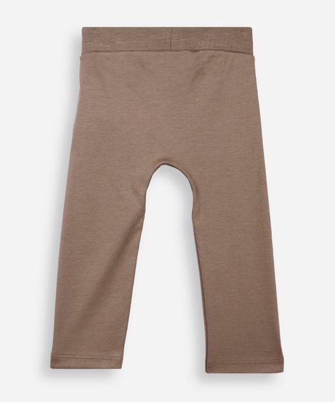 calça básica infantil de algodão marrom