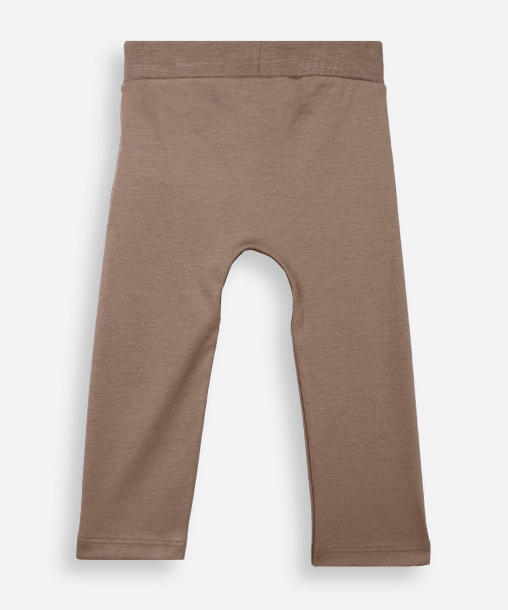 calça básica infantil de algodão marrom