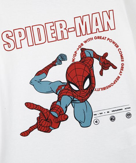 pijama infantil longo homem aranha off white