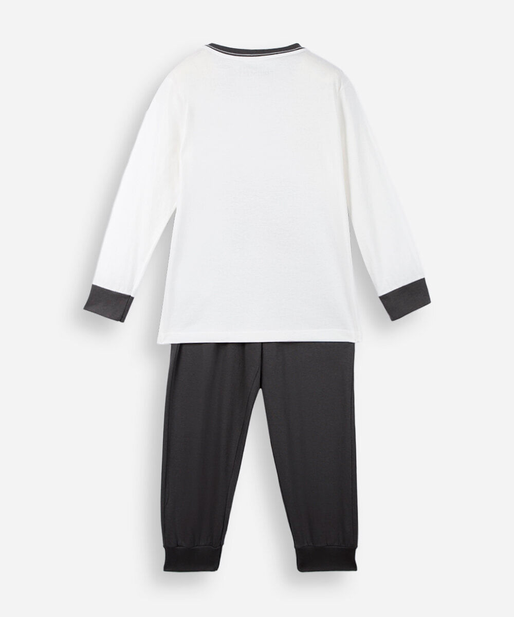 pijama infantil longo homem aranha off white
