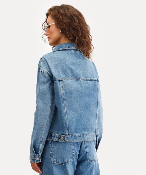 jaqueta jeans feminina azul
